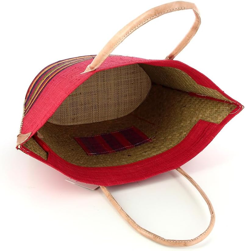 Korbtasche aus Raphia/Bast - Shopper/Einkaufskorb, Imito