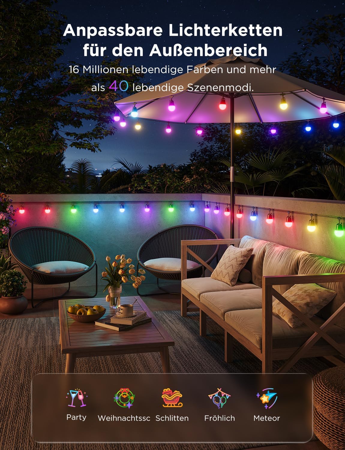 Smart RGBIC LED Lichterkette, 30M