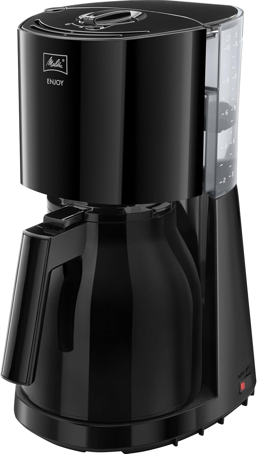 Enjoy 1017-06 Filterkaffeemaschine mit Thermoskanne, Schwarz, Thermkanne, Single