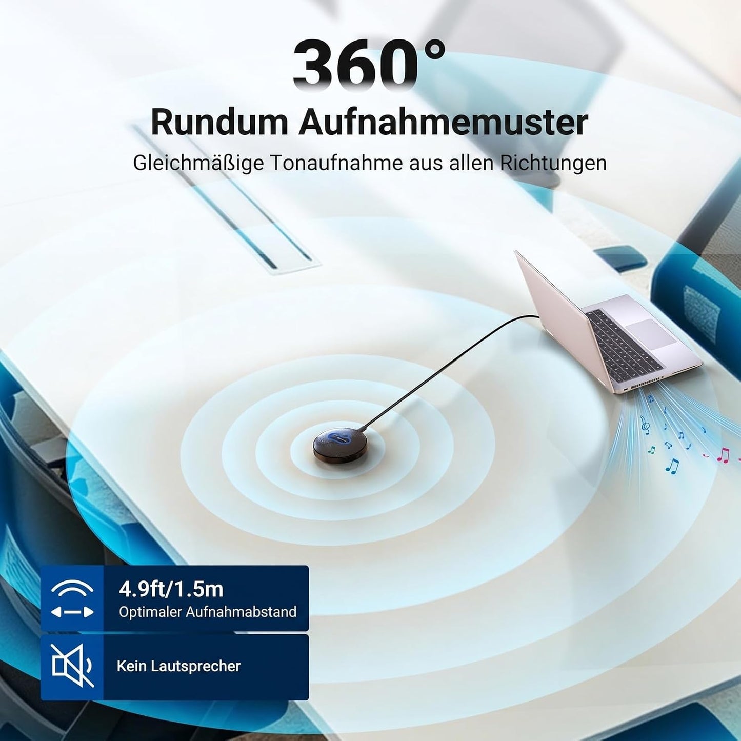 USB-Tischmikrofon mit Rauschunterdrückung, UM04