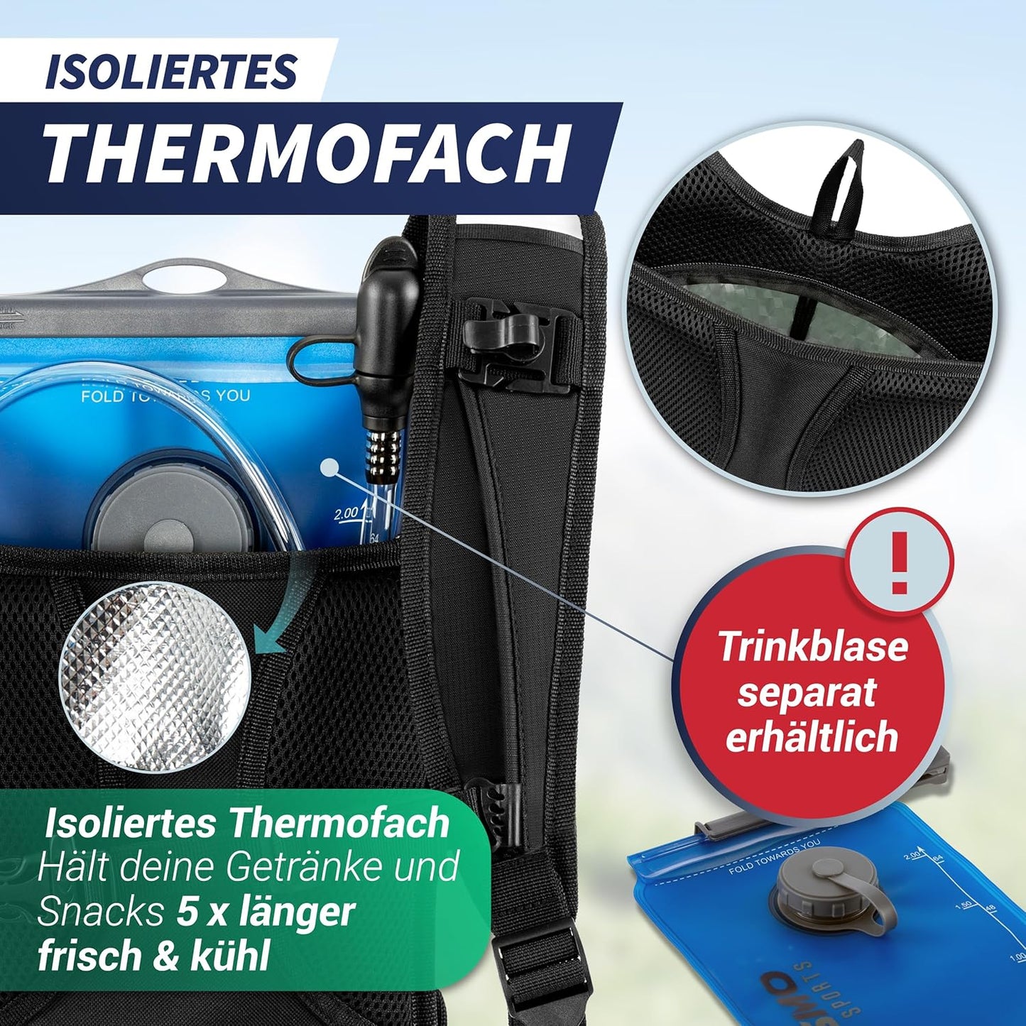 Ultraleichter Laufrucksack, Schwarz