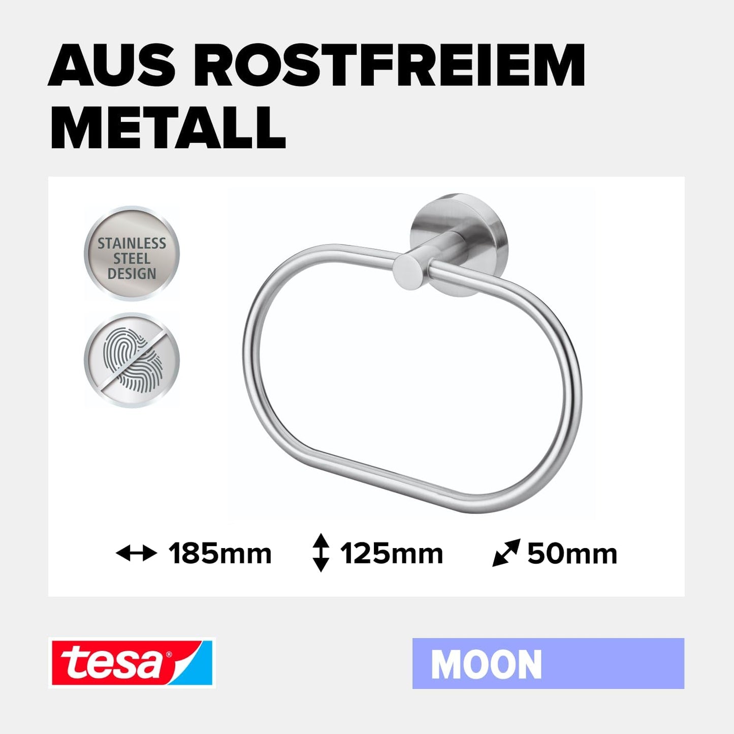 Moon Handtuchring inkl. Klebelösung ohne Bohren, Handtuchring