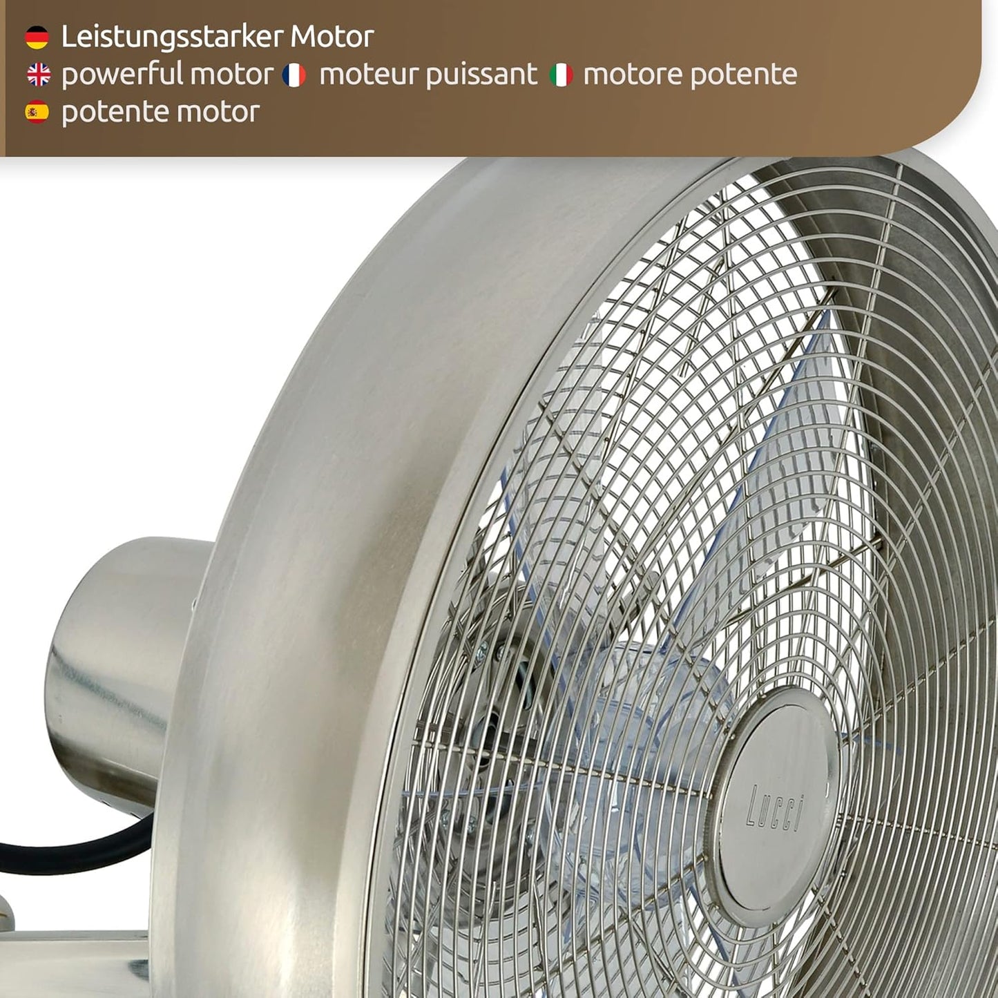Wandventilator mit Fernbedienung, Stahl