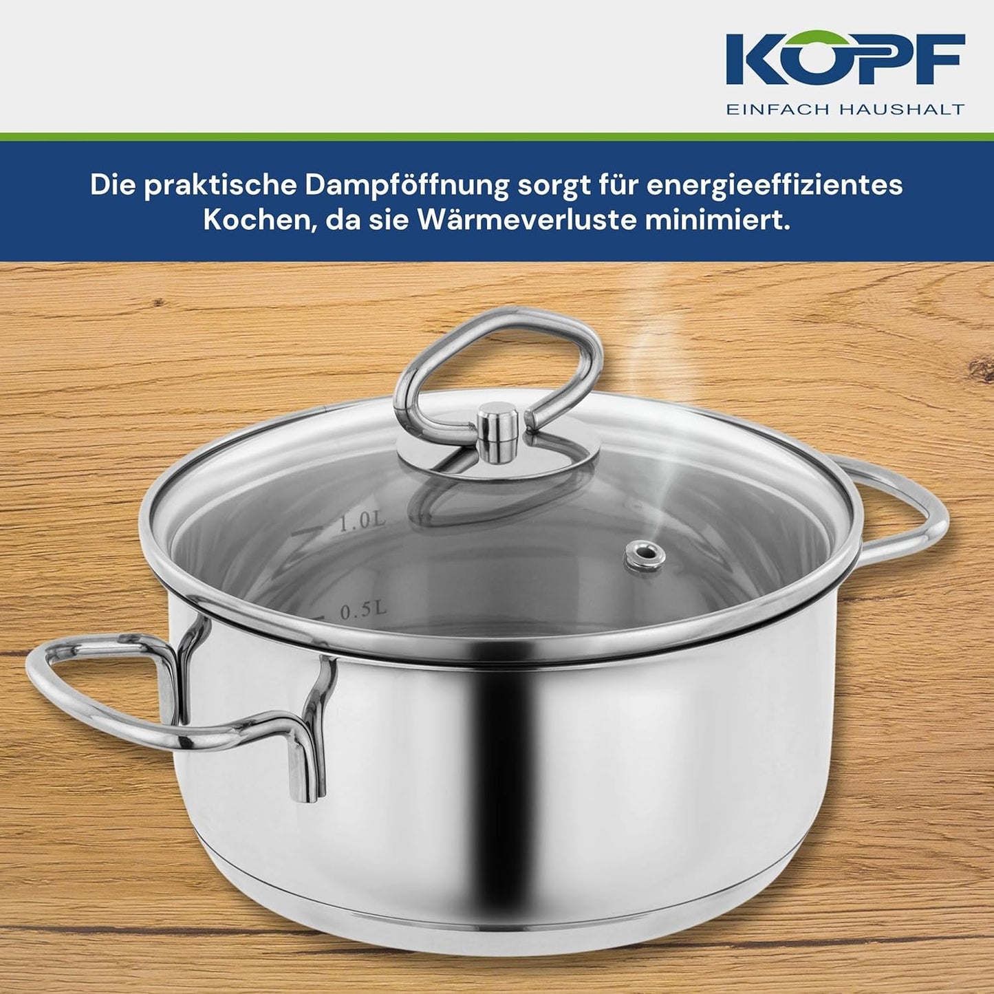Topfset Merkur aus Edelstahl (4-teilig), 4-teilig