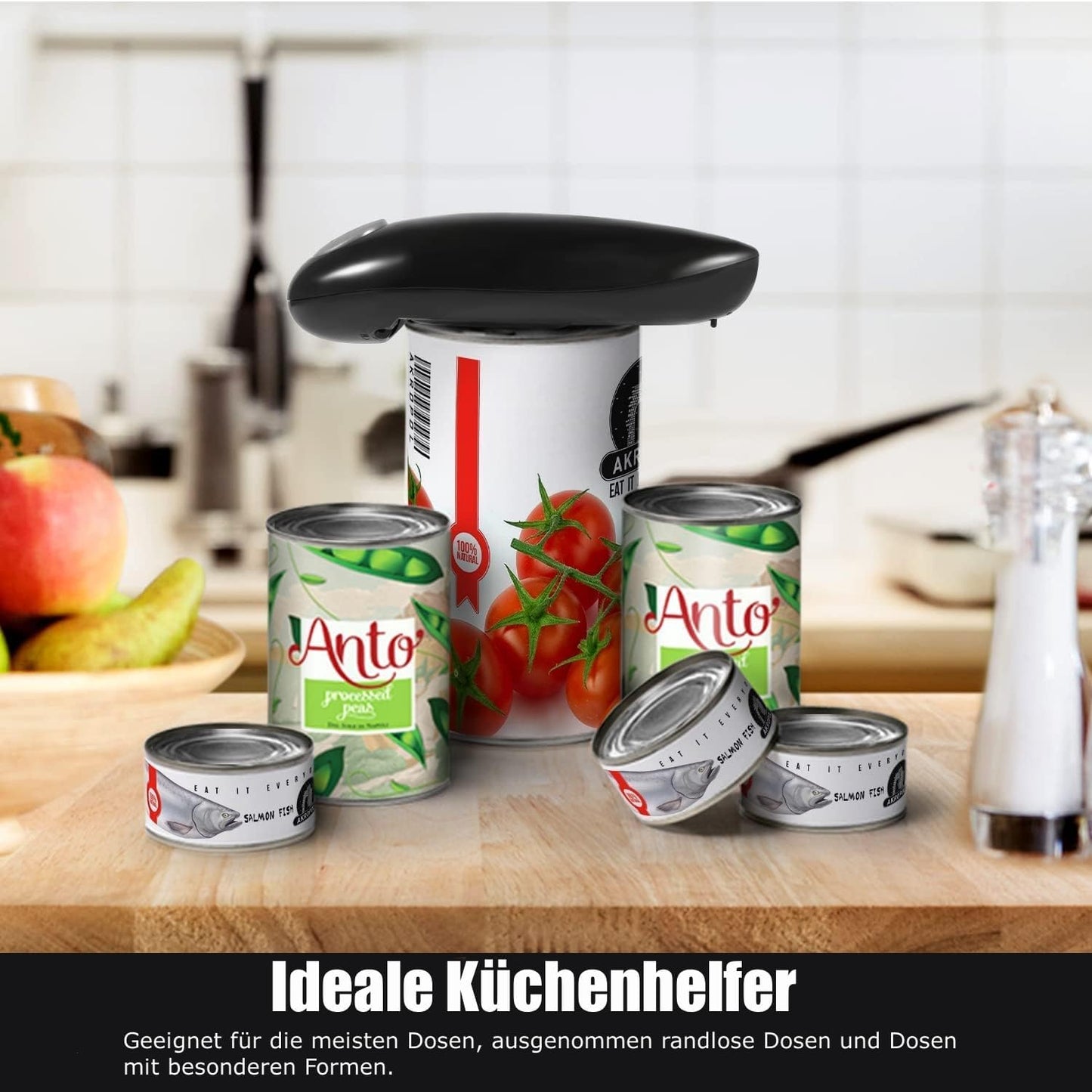 Elektrischer Dosenöffner KC08, Schwarz