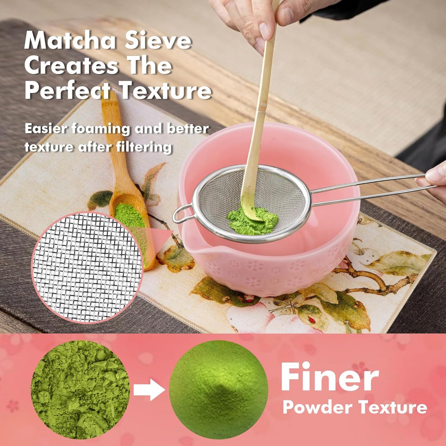 Matcha Tee Set, Kirschblütenrosa