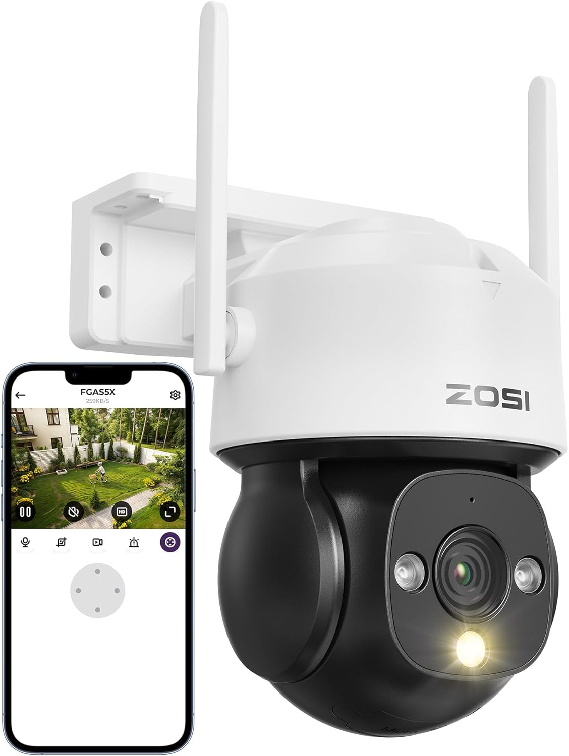 WLAN-Überwachungskamera C290 mit AI-Erkennung, 1080P | Schwarz
