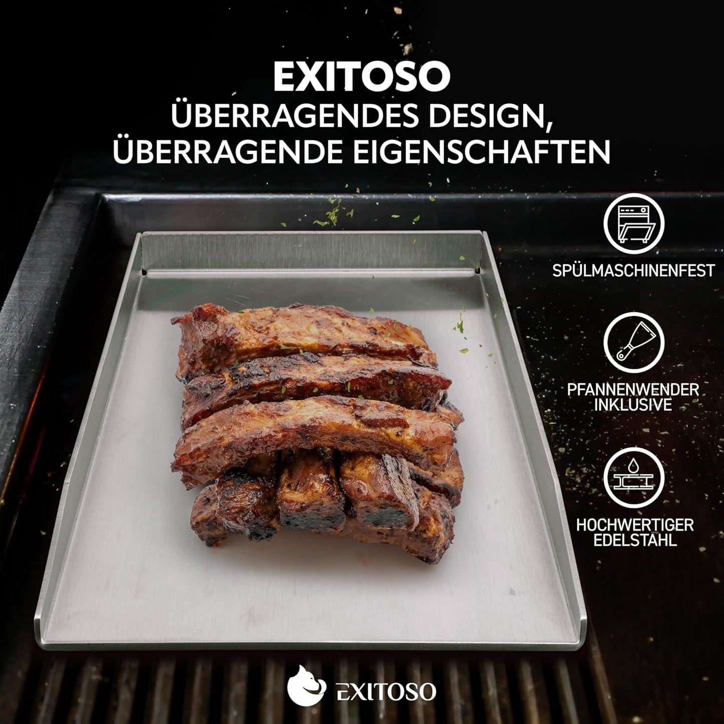 Grillplatte mit Grillspachtel