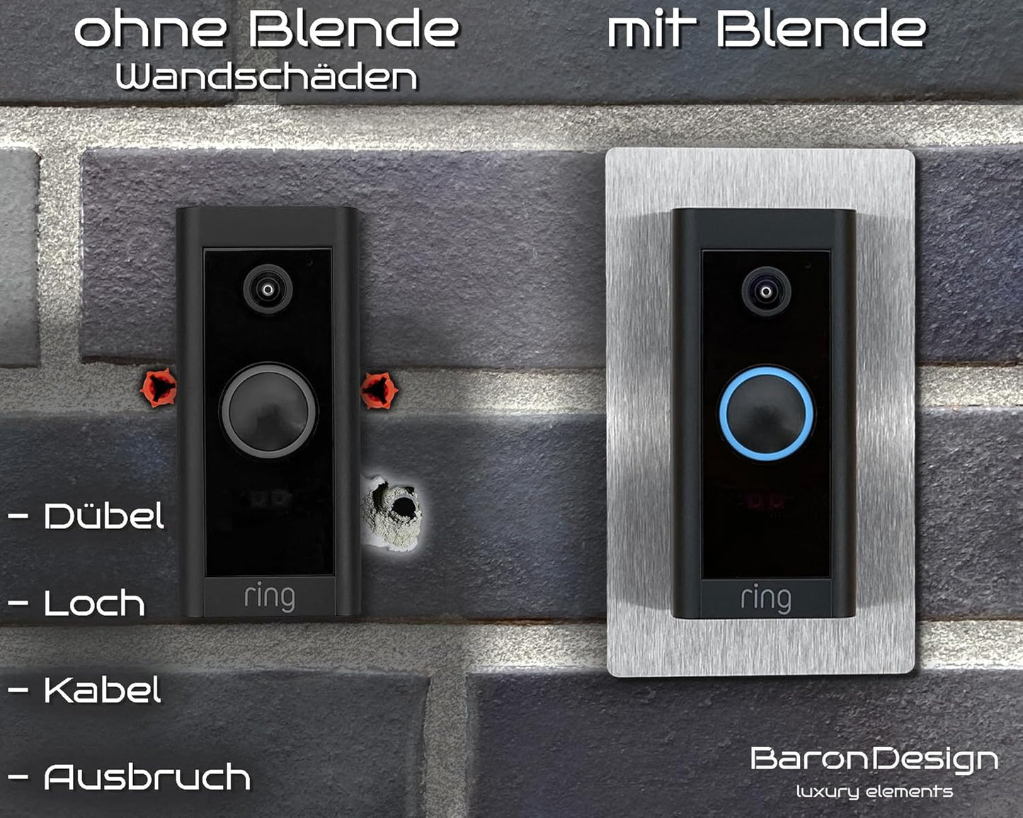Blende für Video-Türklingel, Gebürstet