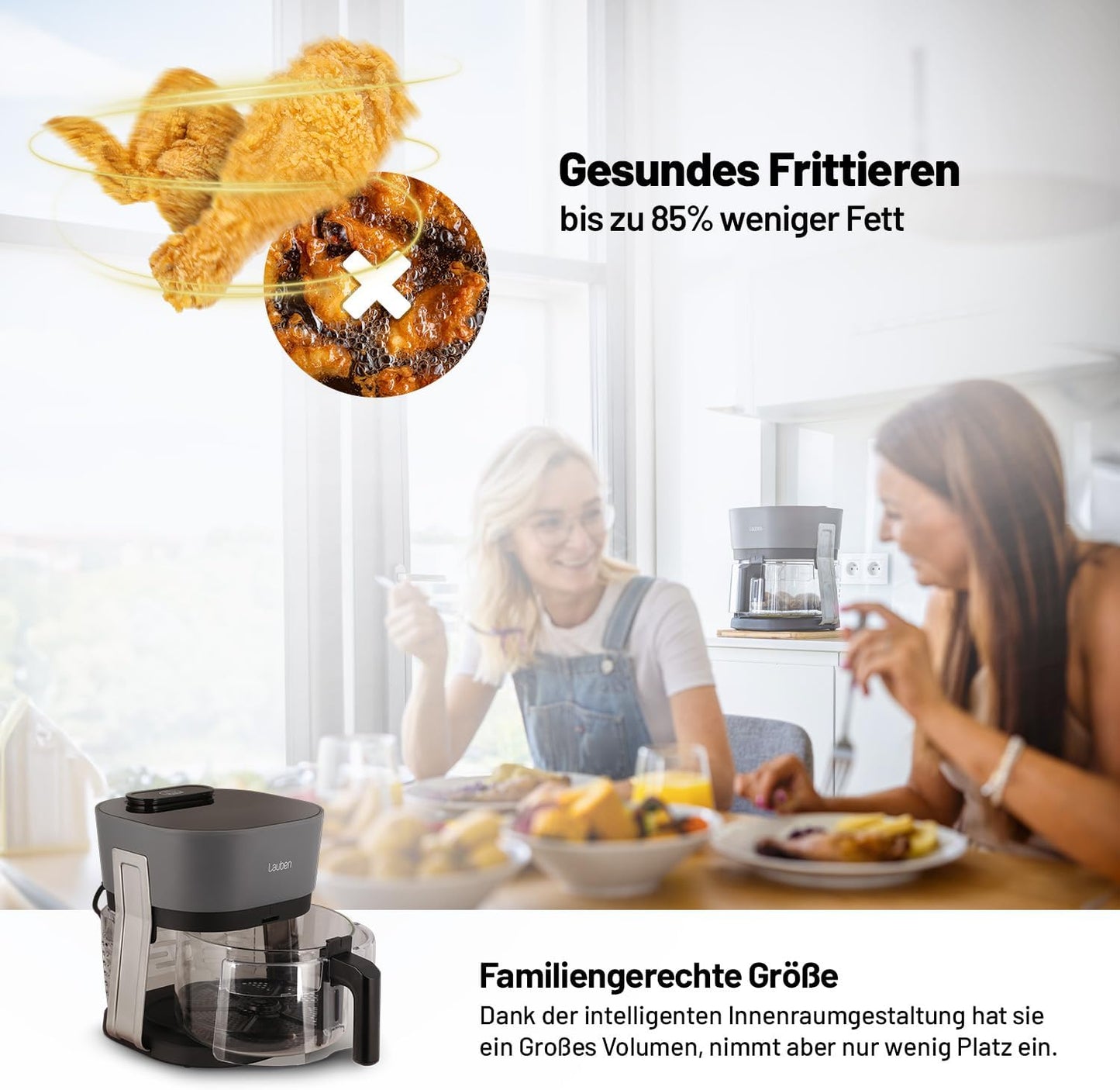Heissluftfritteuse mit Dampffunktion (4,5L)
