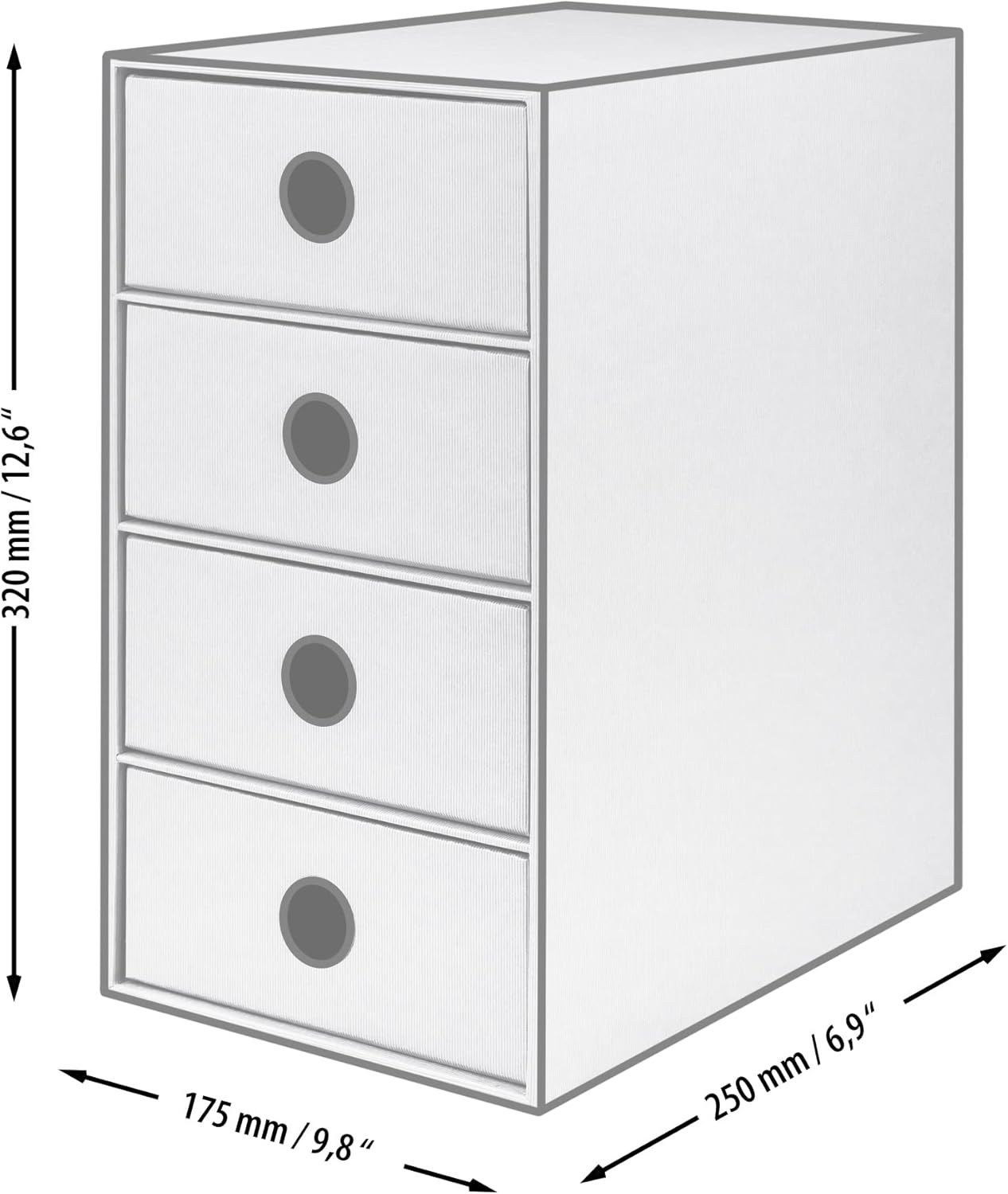 Schubladenbox mit 4 Schubladen, Opal