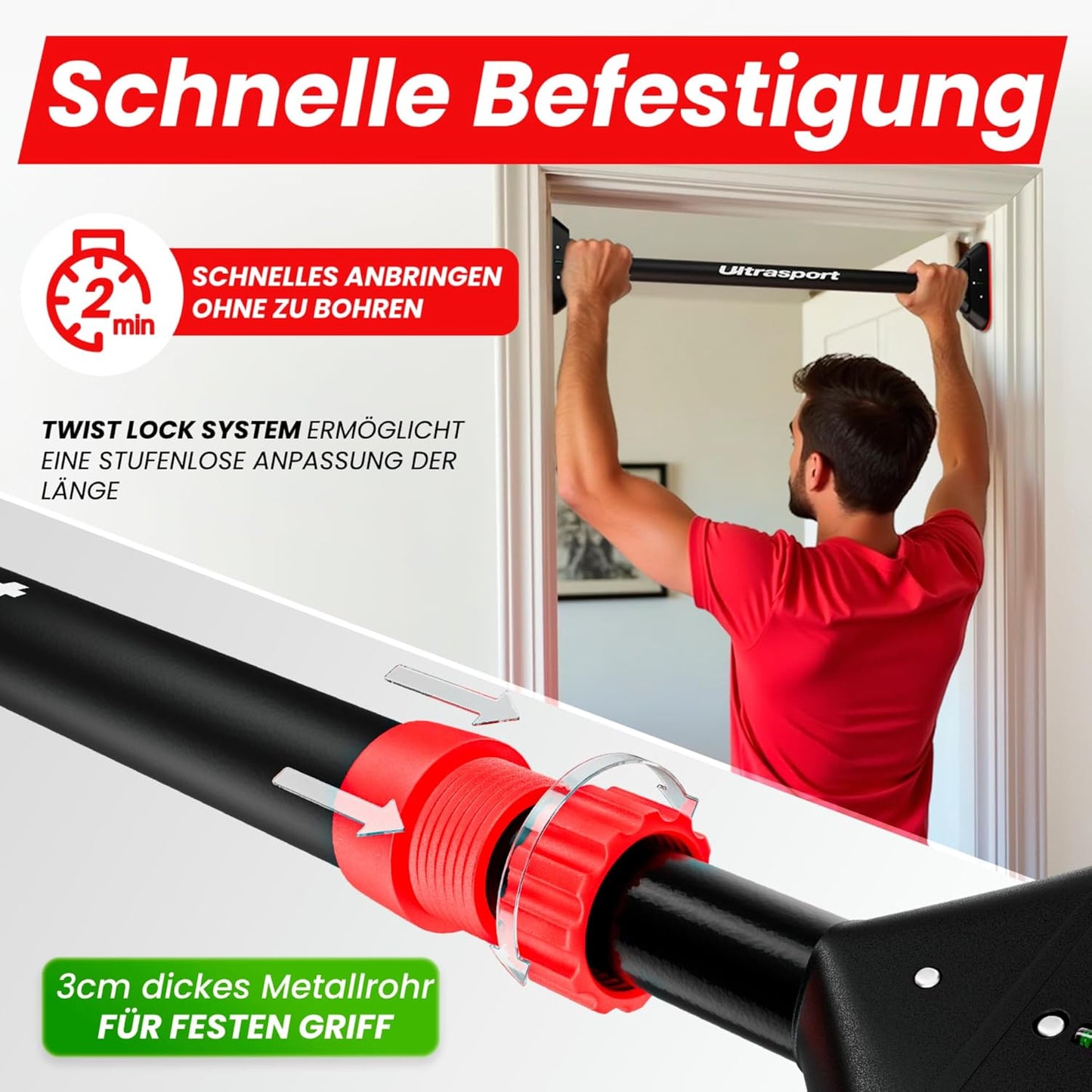 Verstellbare Klimmzugstange Bar Force 300 Pro, Klimmzugstange Bar Force 300 Pro (Schwarz)