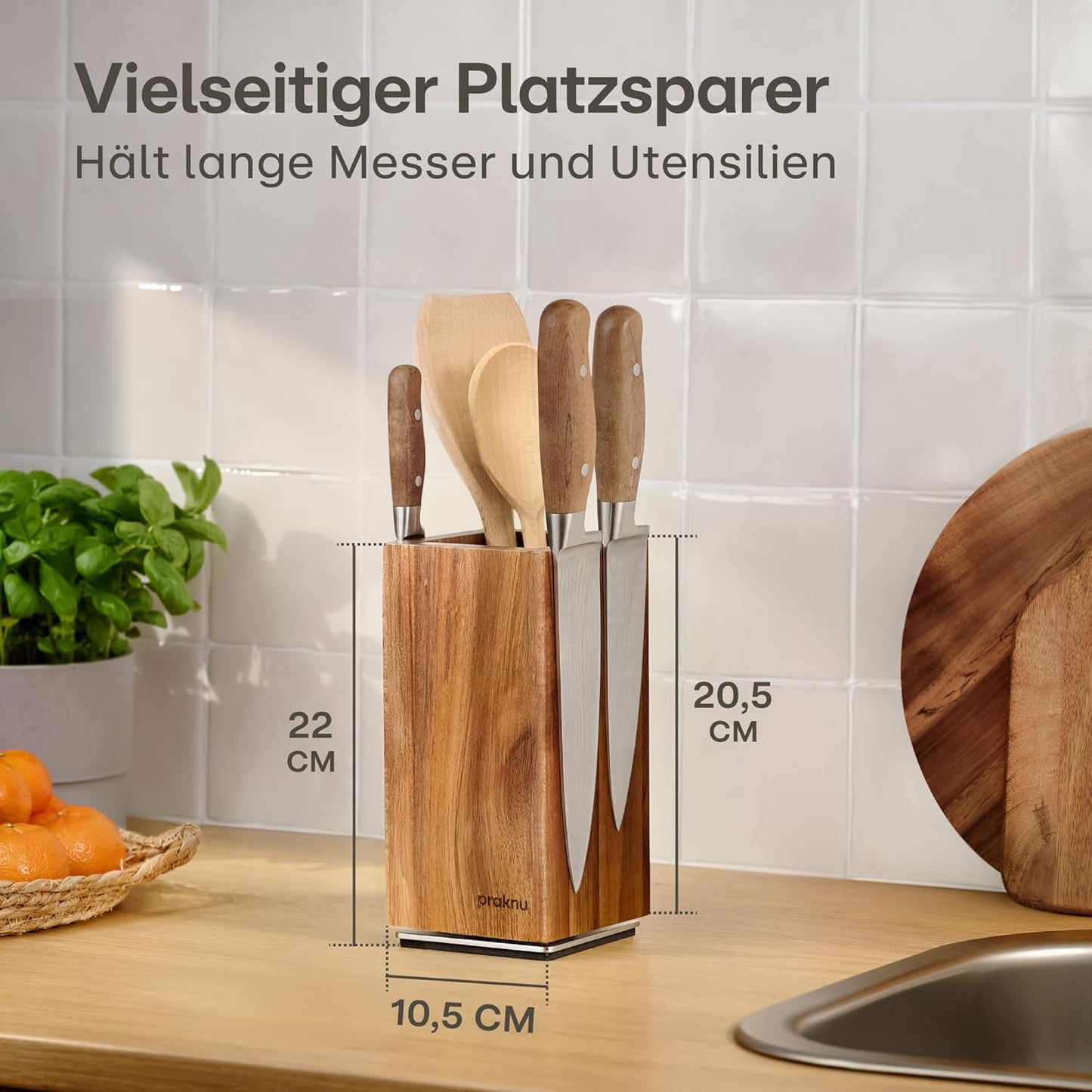 Magnetischer Messerblock aus Akazienholz