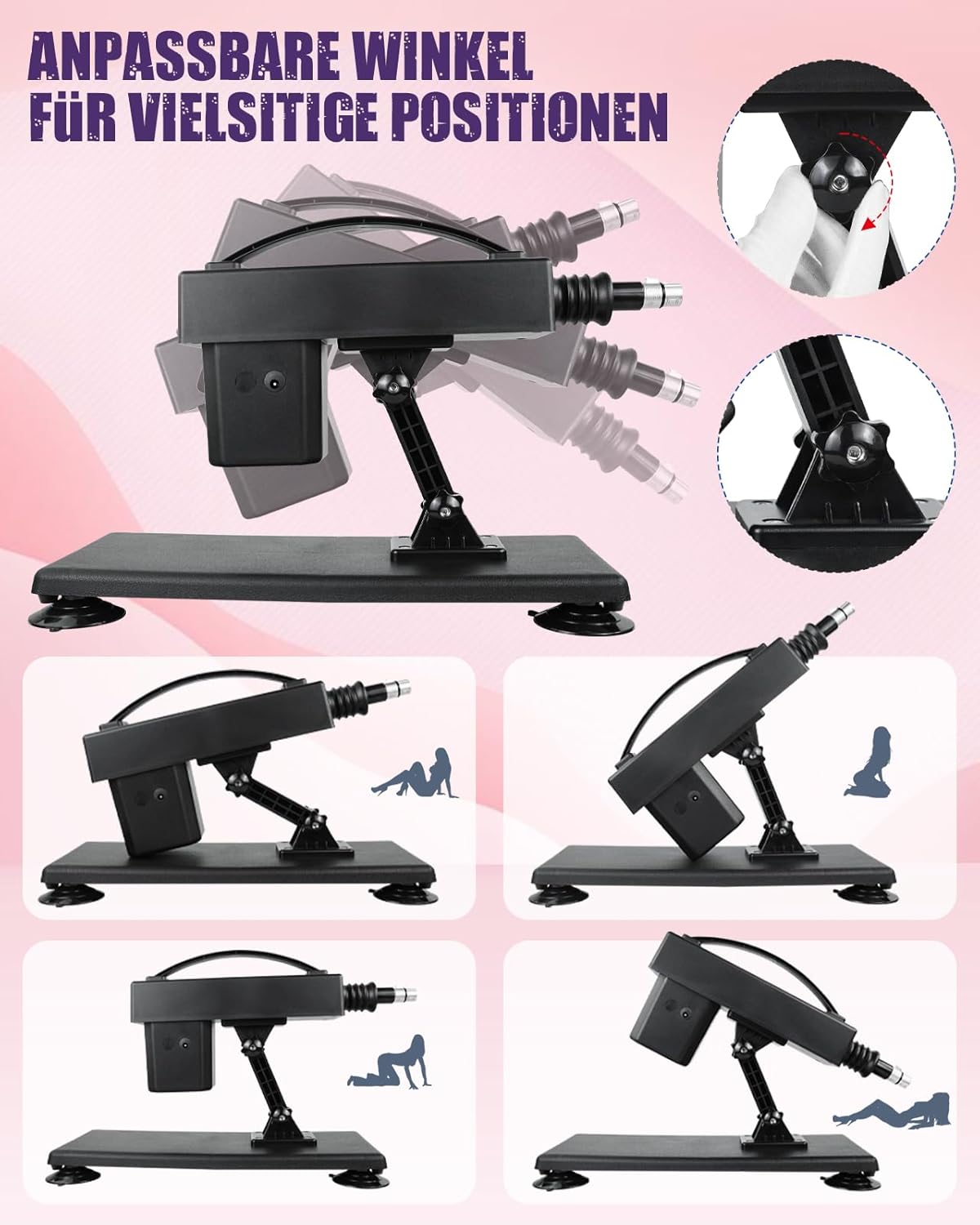 Sexmaschine mit Dildo-Set, Dunkelgrau