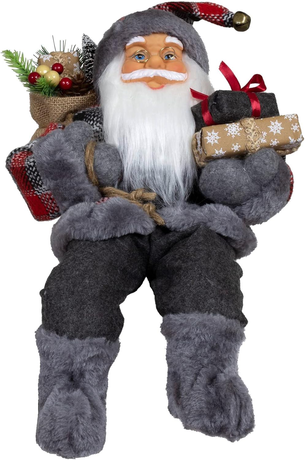 Sitzender Weihnachtsmann, Grau