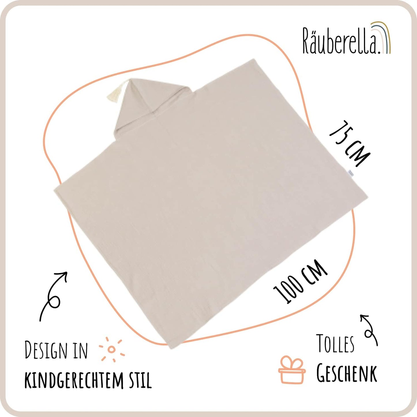 Baby-Kapuzenhandtuch, Beige