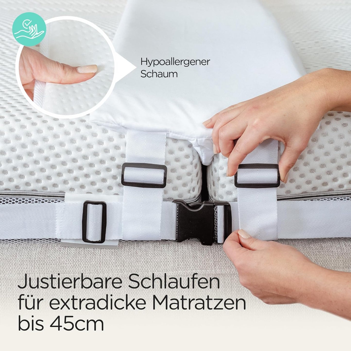 Liebesbrücke XXL mit Spanngurt, 200 x 30 cm mit waschbarem Bezug