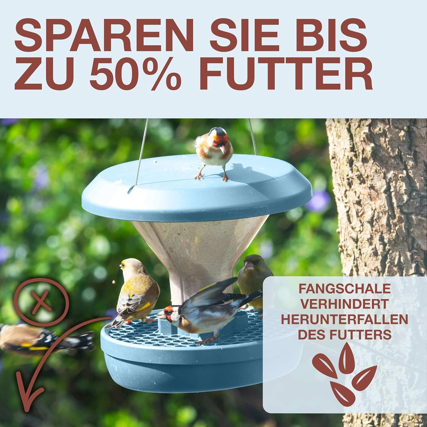 Vogelfutterhaus Davos, Hellblau Davos