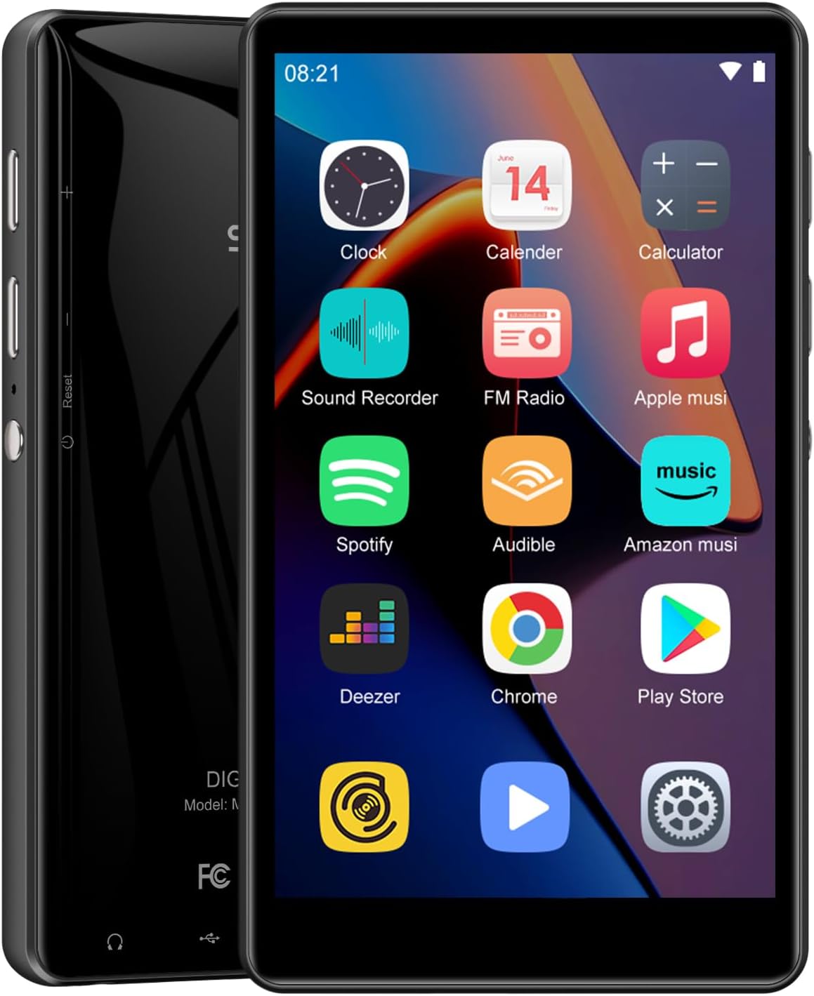MP3 Player mit Bluetooth & WLAN, Touchscreen, Android, Grau