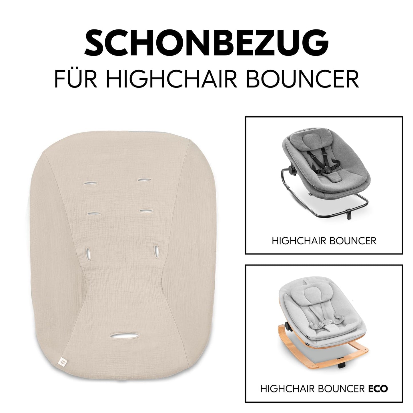 Schonbezug für Babywippe Highchair Bouncer, Beige