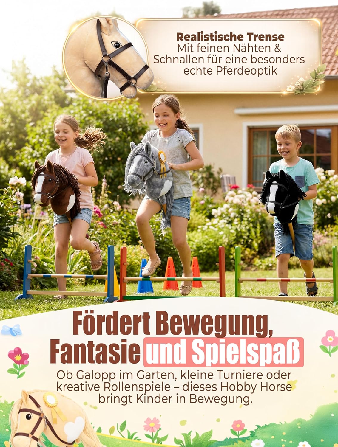 Hobby Horse Steckenpferd, Grau & Weiss