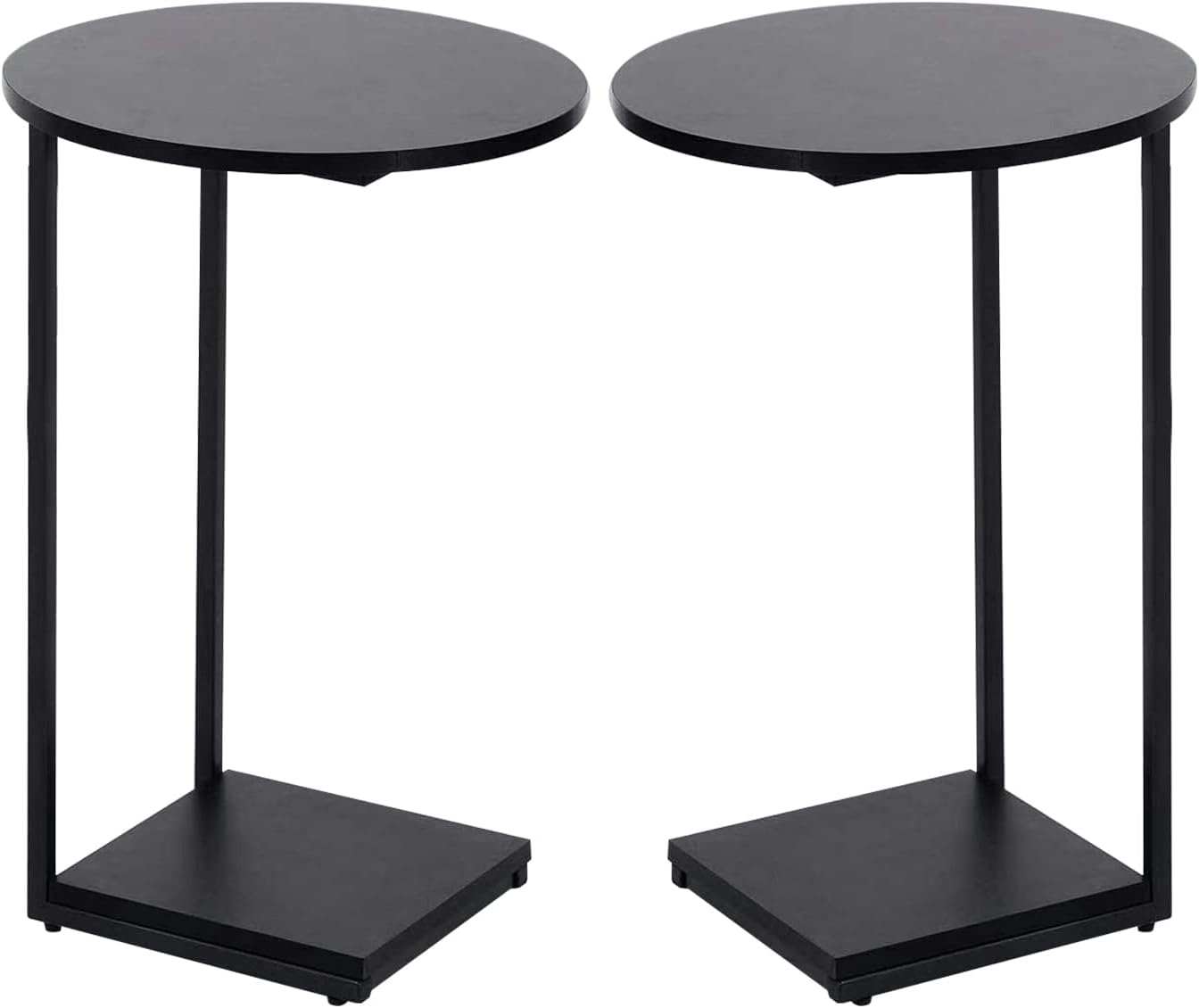 C-förmiger Beistelltisch im 2er-Set, Schwarz 40cm*40*60cm(2er Set)