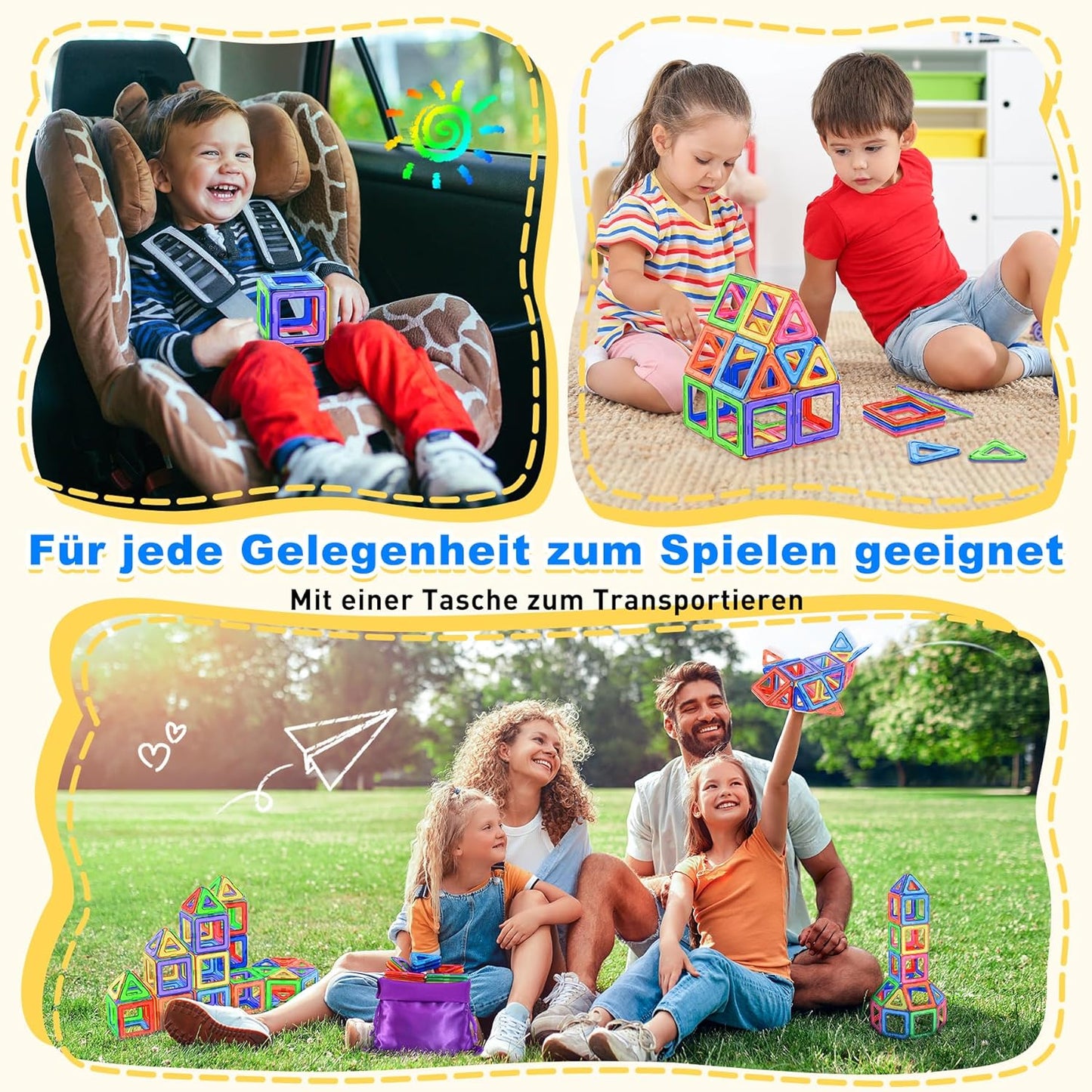 40-teiliges Magnetbausteine Set, Mehrfarbig