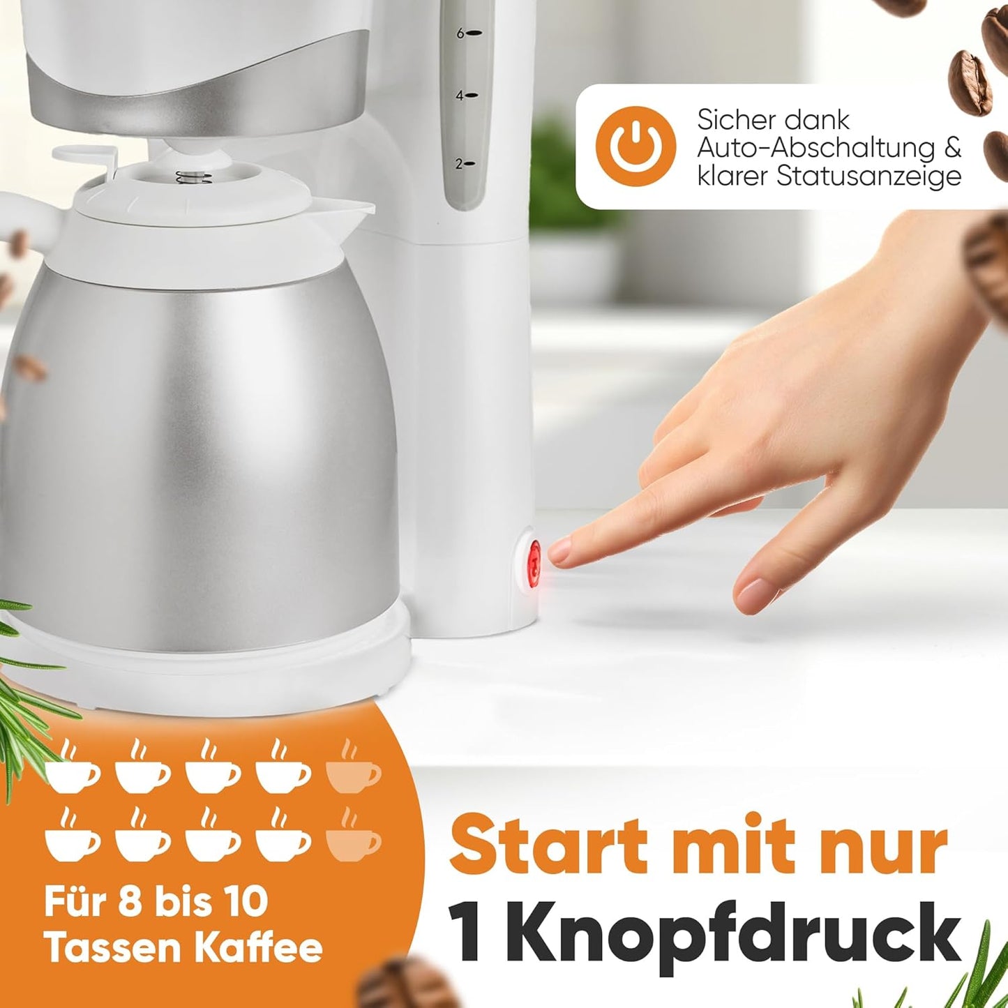 KA 3327 Filterkaffeemaschine mit Thermoskanne, Weiss