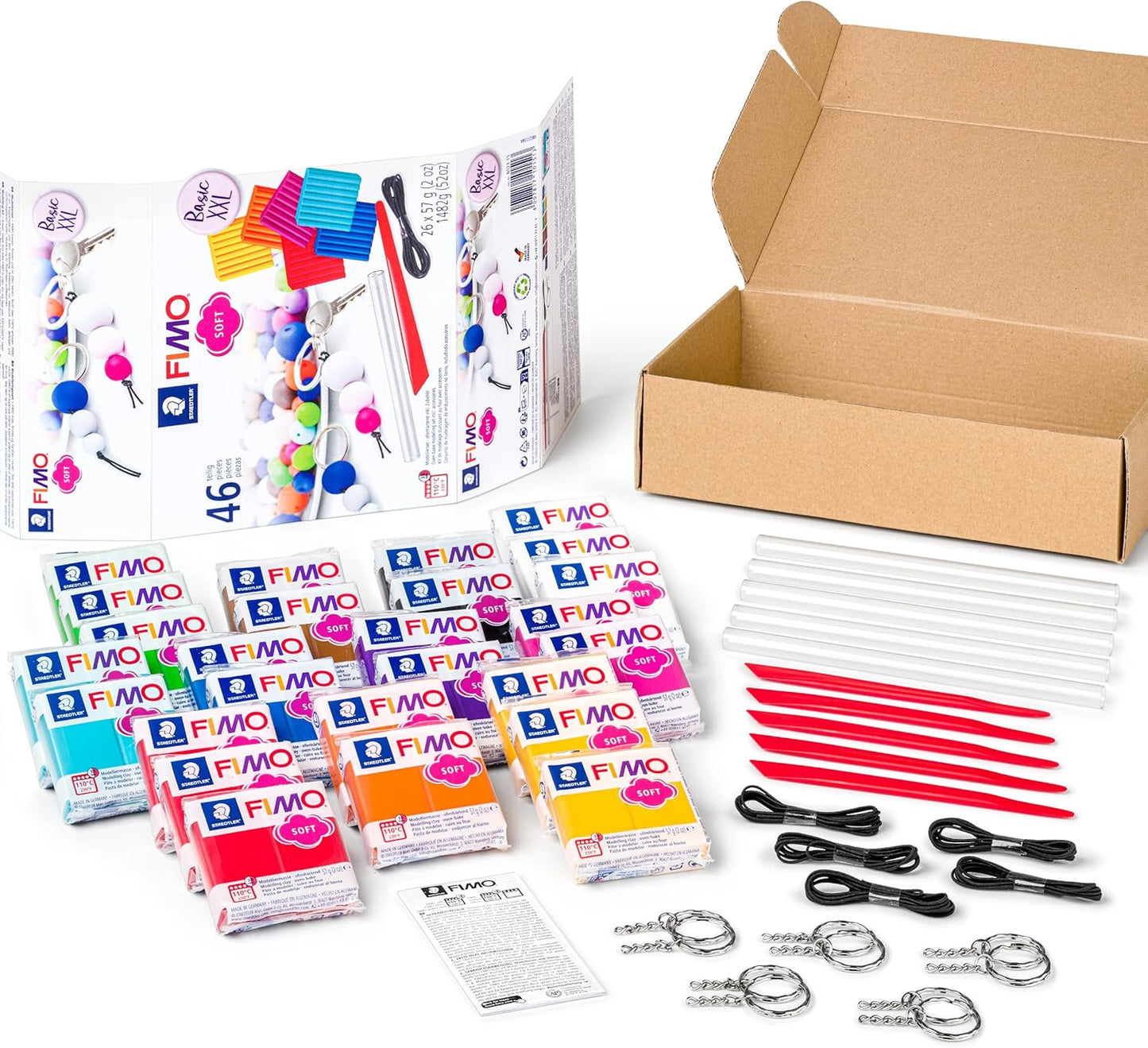 FIMO Soft Modelliermasse-Set XXL, 40-teilig, Fimo Soft Basic Xxl Set 40pcs Standard