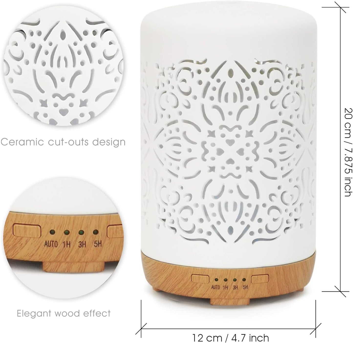 Keramik-Diffusor für ätherische Öle, Keramik Weißer 250 Ml