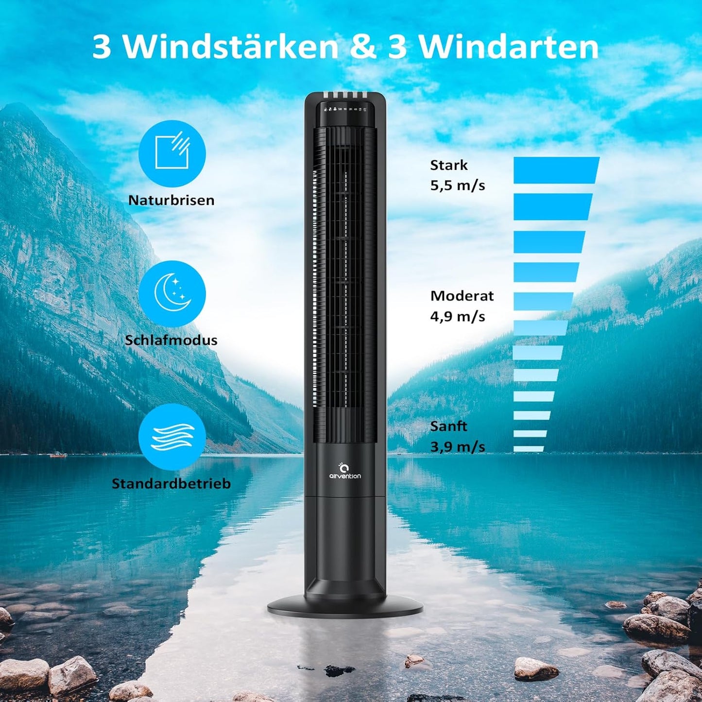 Turmventilator mit Fernbedienung