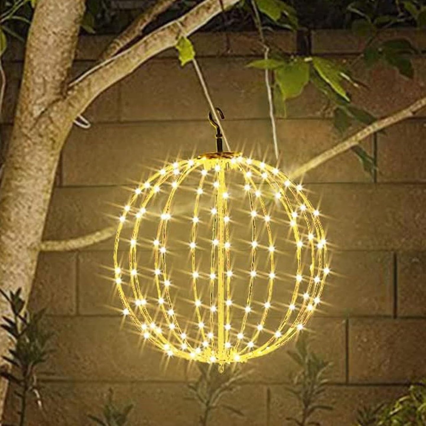 Faltbare Weihnachts-LED-Leuchtkugeln, 50*50 warme Lampe