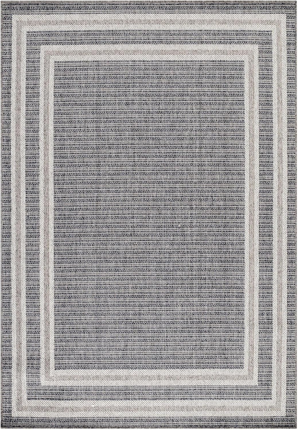 Outdoor Teppich Läufer 60x100 cm, 60 x 100 cm (Läufer) Grau-1