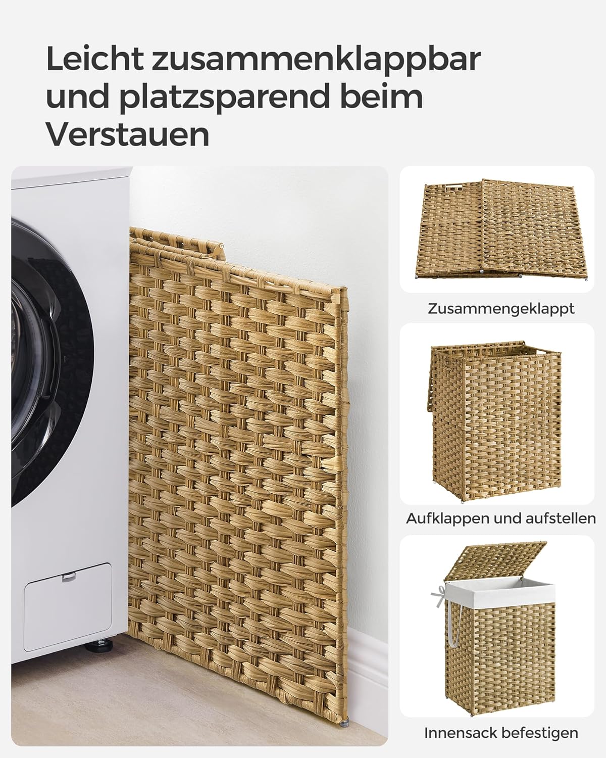 Wäschekorb LCB51NL, Pastellgelb 90 L