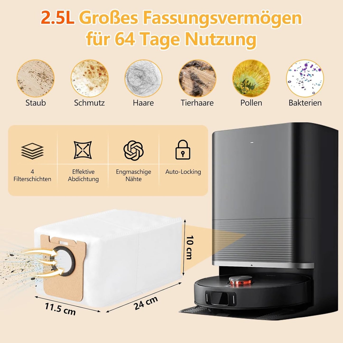 Zubehör-Set für Saugroboter Xiaomi X20/X10, 30-teilig, 30 Stück für X20 Plus/X10 Plus