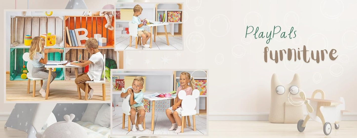 3-teiliges Kindertisch & Bärenstuhl-Set, Kids Table And Chair 2 Teddy Bear Set 50 x 70 x 47 cm