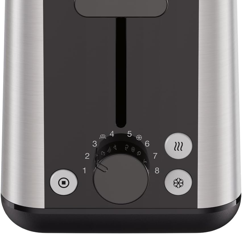 PurShine HT 1610 BK Langschlitz-Toaster mit Brötchenaufsatz und Auftaufunktion, Schwarz