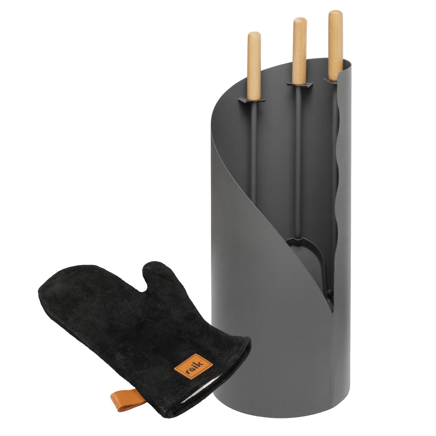 3-teiliges Kaminbesteck Set Otto mit Ofenhandschuh, Kaminbesteck mit Handschuh