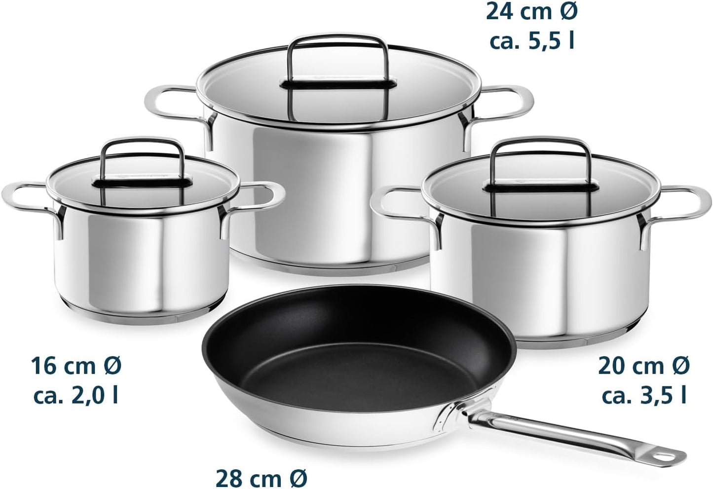 Topfset Industar mit Bratpfanne DIAMAS-Pro (4-teilig)