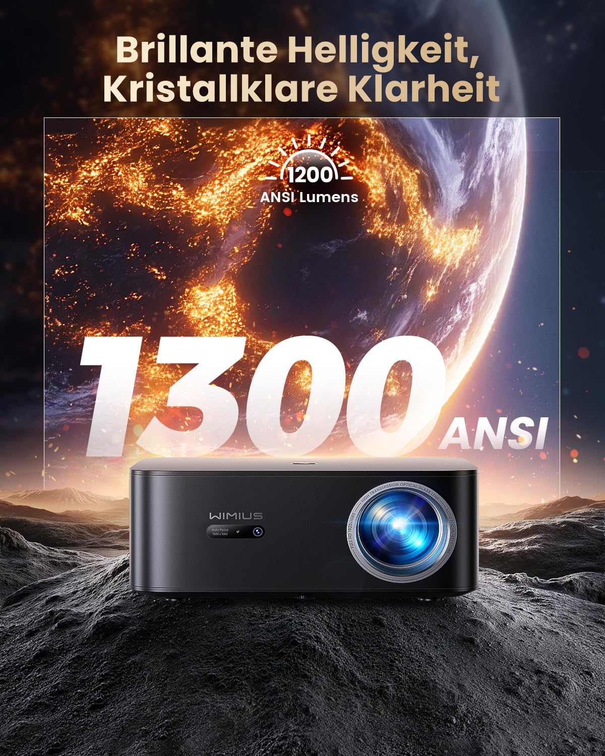 4K Beamer K13 mit Autofokus und Google TV, Schwarz