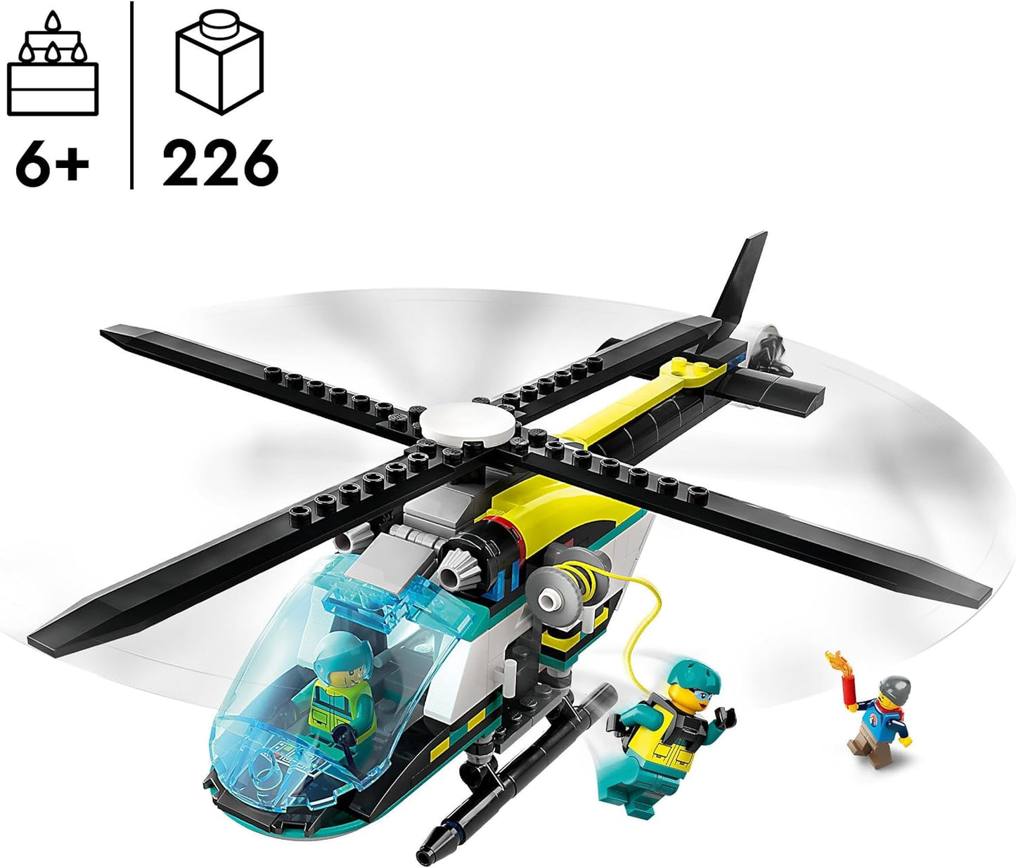 City Rettungshubschrauber-Spielset für Kinder, Single