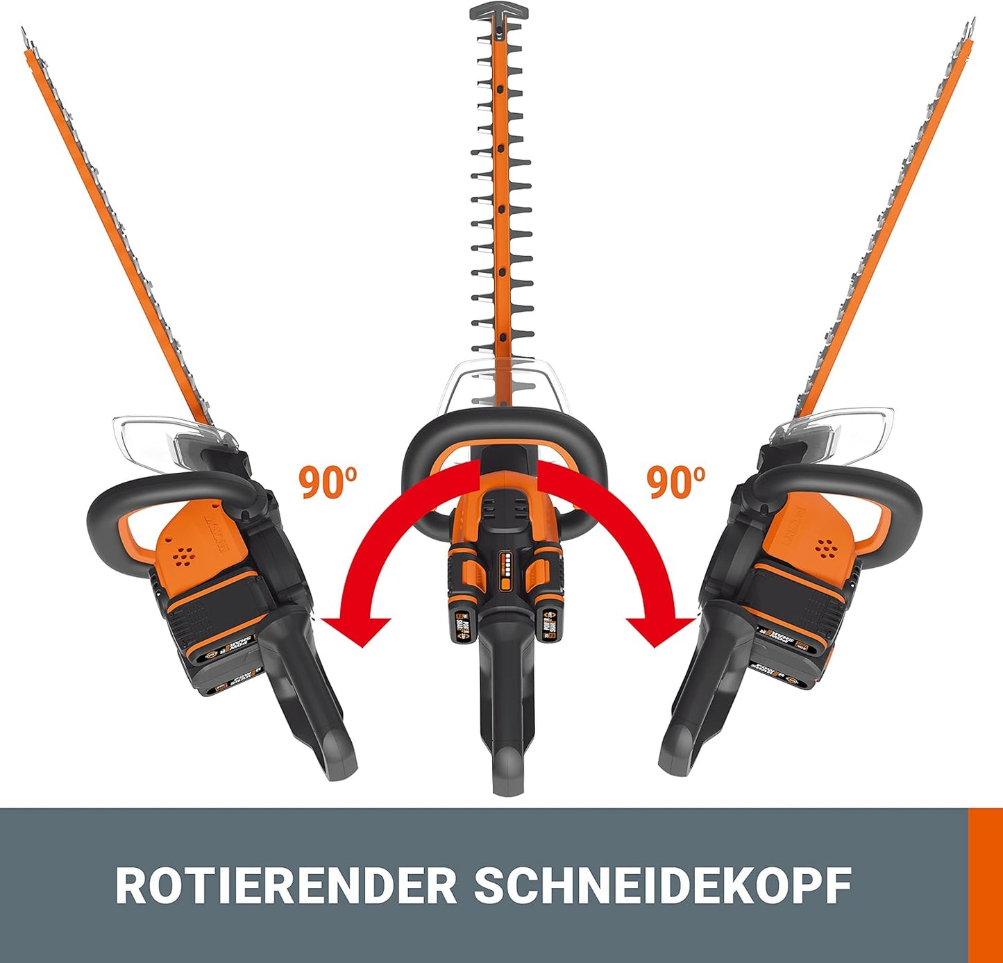 Akku-Heckenschere WG284E.9, 60cm Schwertlänge ohne Akku & Ladegerät