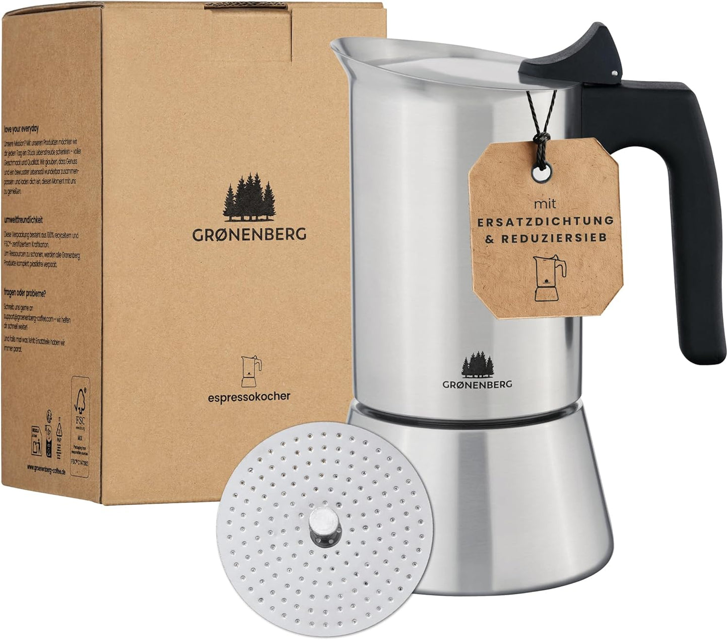 Espressokocher für 4 Tassen, 4 Tassen (200ml)