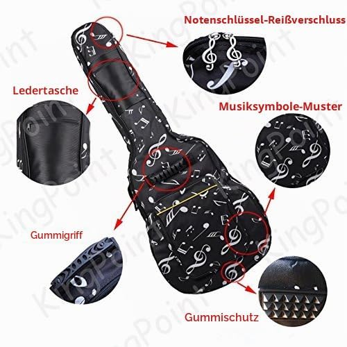 Gepolsterte Gitarren-Tasche mit Rucksackriemen, Music Notes Pattern