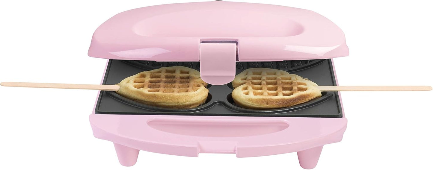 Waffeleisen für Herzwaffeln am Stiel, Rosa