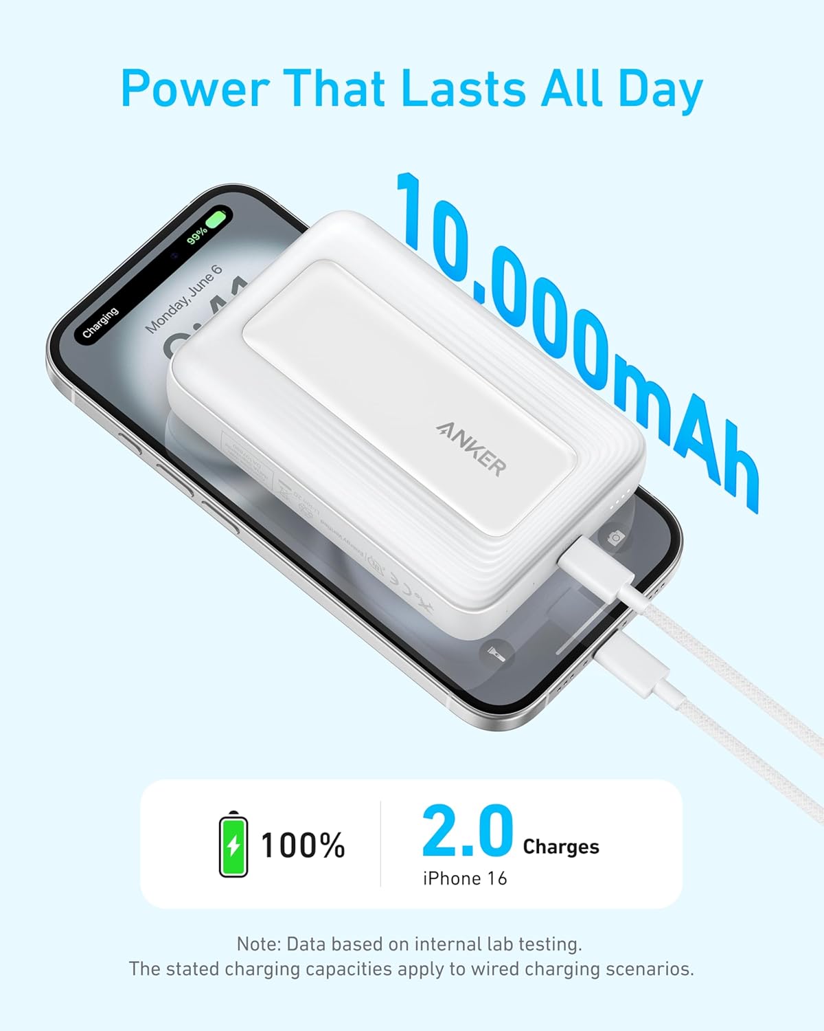 Magnetische Powerbank Zolo, Schwarz