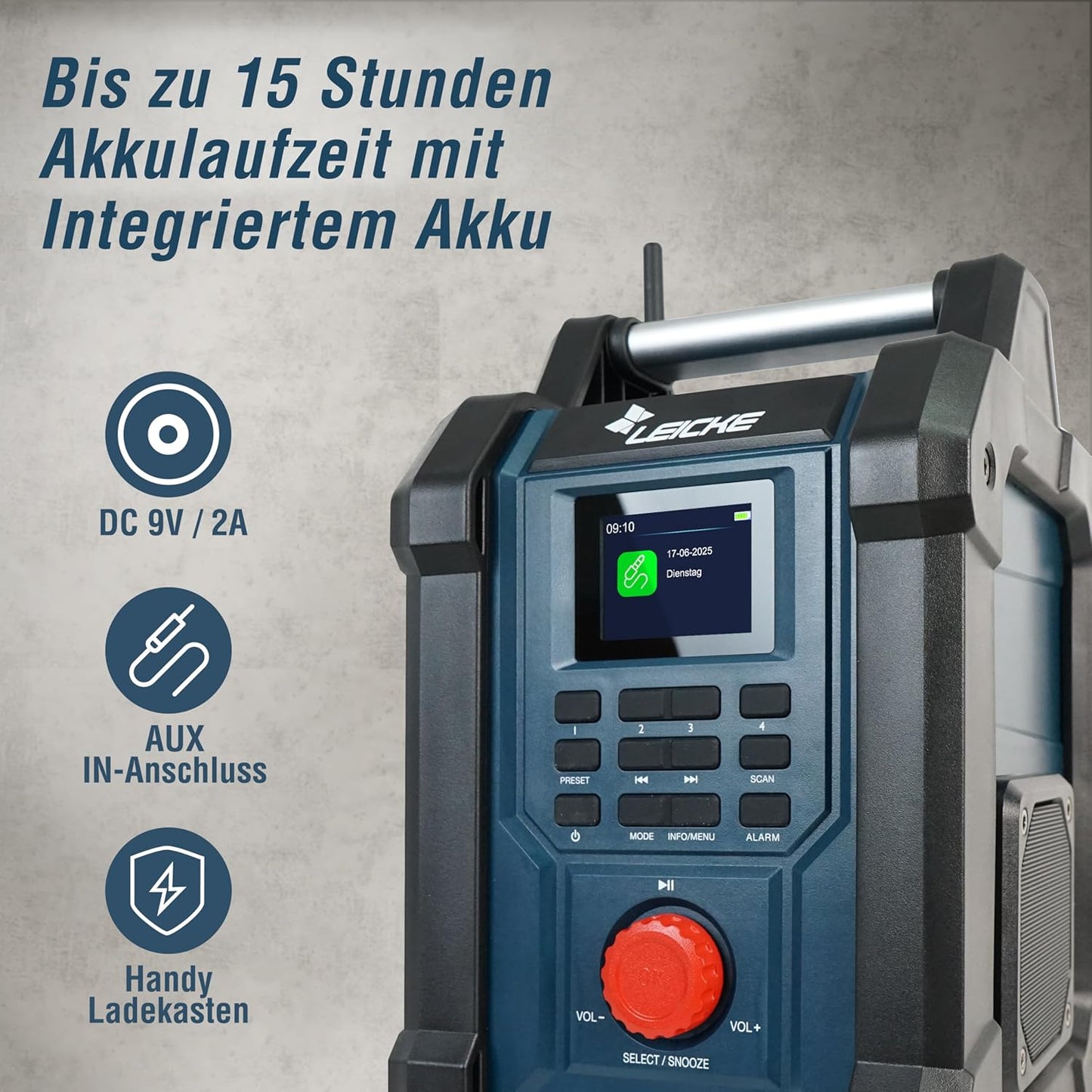 Baustellenradio mit DAB+ und Bluetooth