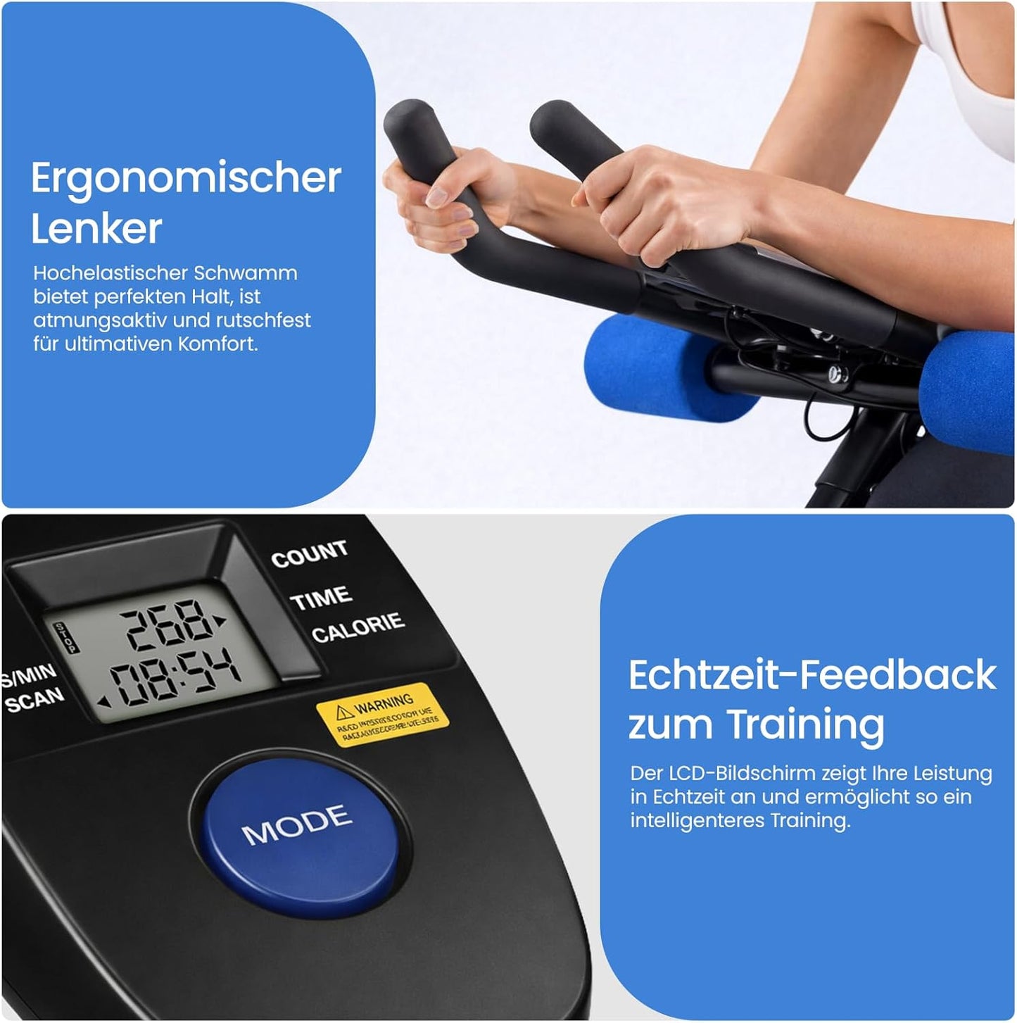 Bauchtrainer faltbar, Schwarz