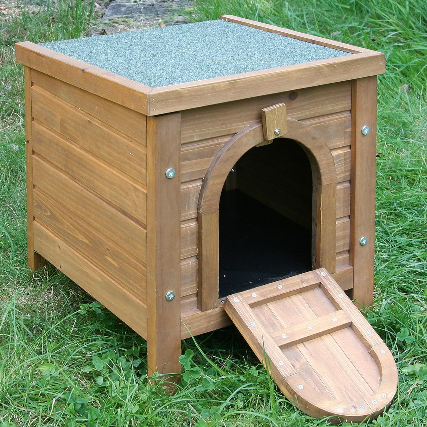 Outdoor-Kleintierhaus mit aufklappbarem Bitumdach