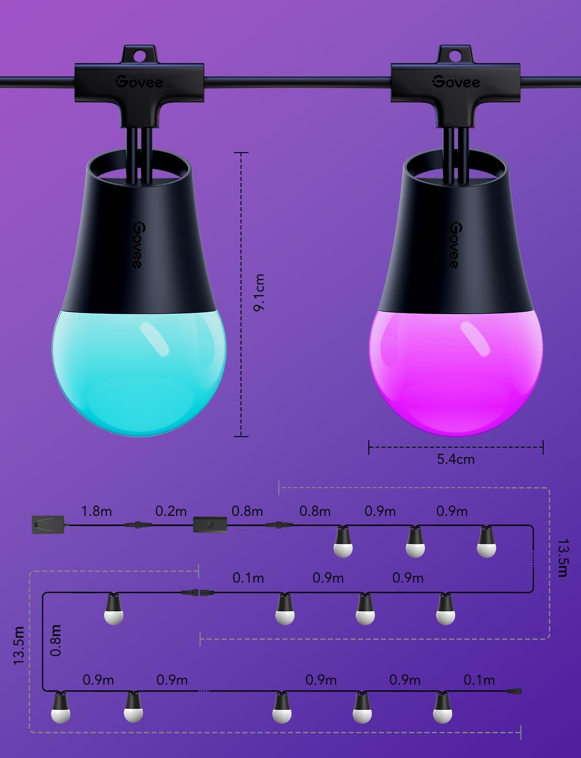 Smart RGBIC LED Lichterkette, 30M